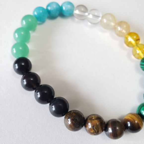 Natural Stone stratchy Bracelet, Attract Good Luck Money Health - Picture 4 of 8